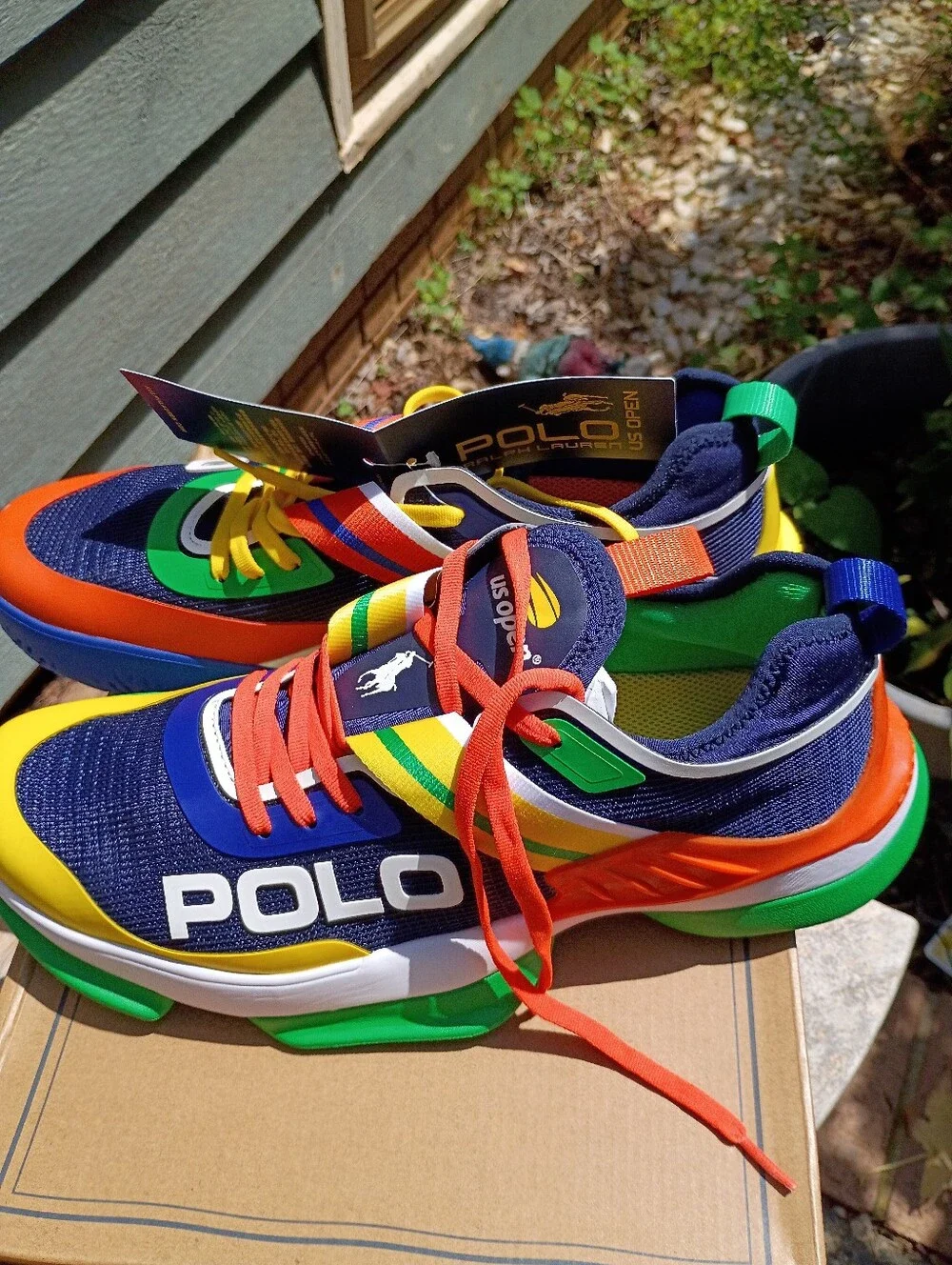 Polo by Ralph Lauren Navy, Green, Yellow & Red Men's Sneakers